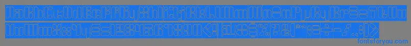 フォントGOLDEN BAR Hollow Inverse – 灰色の背景に青い文字