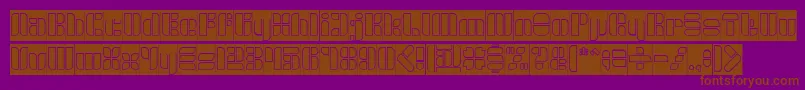 GOLDEN BAR Hollow Inverse-Schriftart – Braune Schriften auf violettem Hintergrund