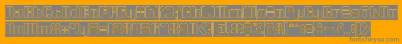 Fonte GOLDEN BAR Hollow Inverse – fontes cinzas em um fundo laranja
