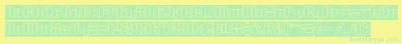 Fonte GOLDEN BAR Hollow Inverse – fontes verdes em um fundo amarelo