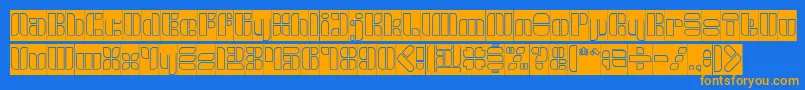 GOLDEN BAR Hollow Inverse Font – Orange Fonts on Blue Background