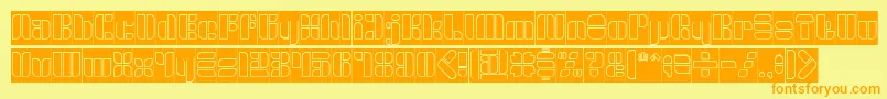 GOLDEN BAR Hollow Inverse-fontti – oranssit fontit keltaisella taustalla