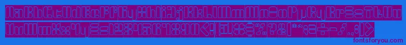GOLDEN BAR Hollow Inverse Font – Purple Fonts on Blue Background