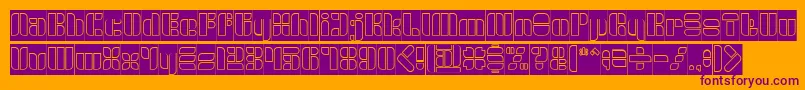 GOLDEN BAR Hollow Inverse Font – Purple Fonts on Orange Background