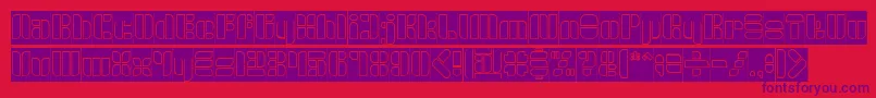 GOLDEN BAR Hollow Inverse-fontti – violetit fontit punaisella taustalla