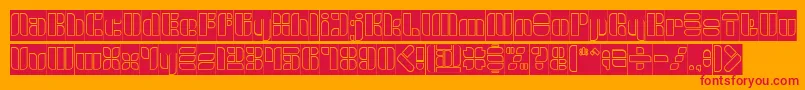 GOLDEN BAR Hollow Inverse Font – Red Fonts on Orange Background