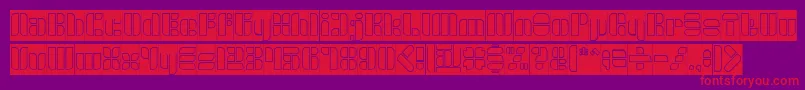 フォントGOLDEN BAR Hollow Inverse – 紫の背景に赤い文字