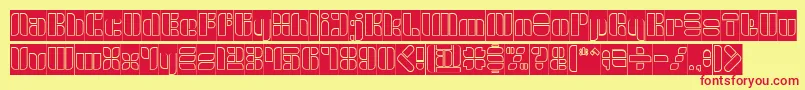 GOLDEN BAR Hollow Inverse Font – Red Fonts on Yellow Background