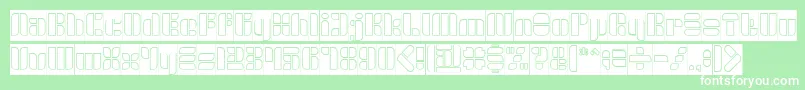GOLDEN BAR Hollow Inverseフォントについての詳細 フォントGOLDEN BAR Hollow Inverse – 緑の背景に白い文字