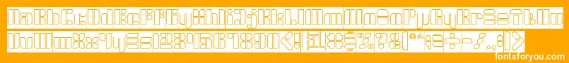 フォントGOLDEN BAR Hollow Inverse – オレンジの背景に白い文字