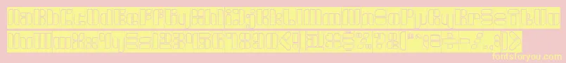 GOLDEN BAR Hollow Inverse-Schriftart – Gelbe Schriften auf rosa Hintergrund