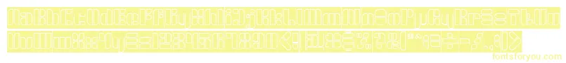フォントGOLDEN BAR Hollow Inverse – 白い背景に黄色の文字