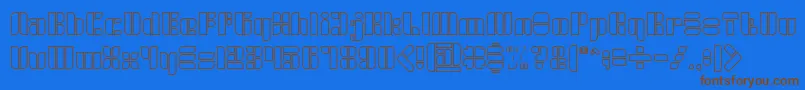 GOLDEN BAR Hollow Font – Brown Fonts on Blue Background