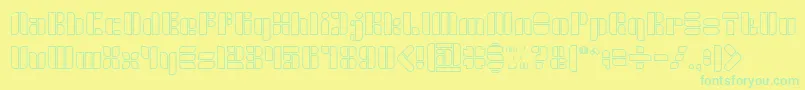 GOLDEN BAR Hollow Font – Green Fonts on Yellow Background