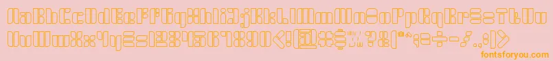 GOLDEN BAR Hollow-Schriftart – Orangefarbene Schriften auf rosa Hintergrund