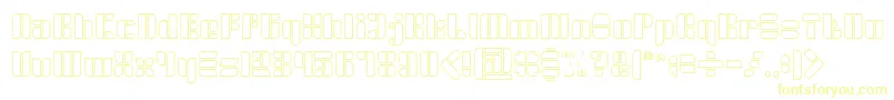 GOLDEN BAR Hollow-Schriftart – Gelbe Schriften auf weißem Hintergrund