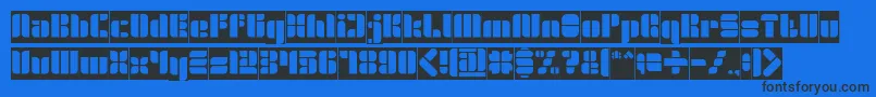 fuente GOLDEN BAR Inverse – Fuentes Negras Sobre Fondo Azul