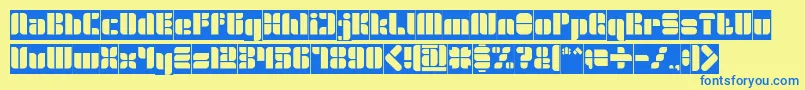 Police GOLDEN BAR Inverse – polices bleues sur fond jaune