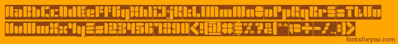 フォントGOLDEN BAR Inverse – オレンジの背景に茶色のフォント