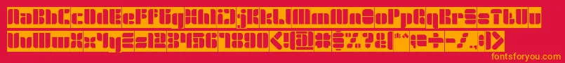 Fonte GOLDEN BAR Inverse – fontes laranjas em um fundo vermelho
