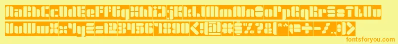 GOLDEN BAR Inverse-Schriftart – Orangefarbene Schriften auf gelbem Hintergrund