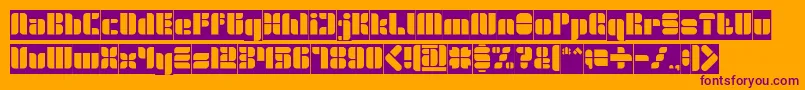GOLDEN BAR Inverse-Schriftart – Violette Schriften auf orangefarbenem Hintergrund