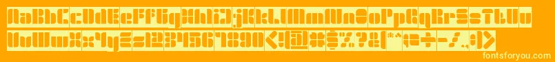 Шрифт GOLDEN BAR Inverse – жёлтые шрифты на оранжевом фоне