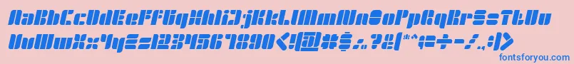 GOLDEN BAR Italic Font – Blue Fonts on Pink Background