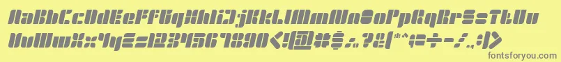 フォントGOLDEN BAR Italic – 黄色の背景に灰色の文字