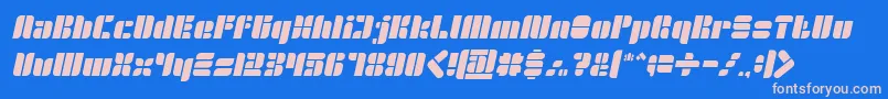 フォントGOLDEN BAR Italic – ピンクの文字、青い背景