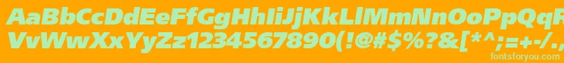 AgForeignerulbObliqueMedium Font – Green Fonts on Orange Background