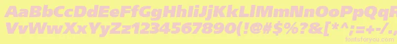 AgForeignerulbObliqueMedium Font – Pink Fonts on Yellow Background