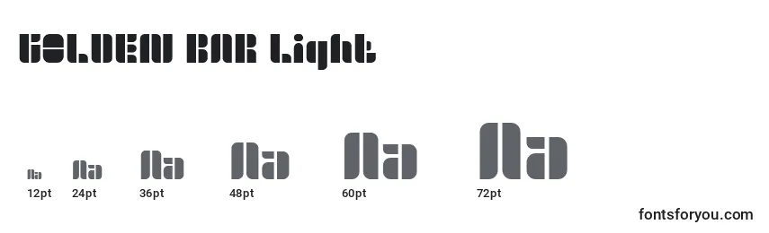 GOLDEN BAR Light Font Sizes