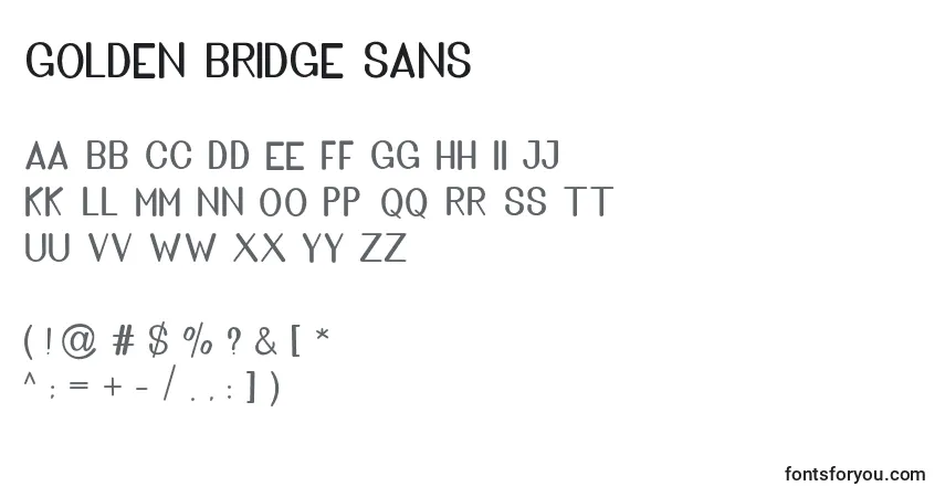 Schriftart Golden Bridge Sans – Alphabet, Zahlen, spezielle Symbole