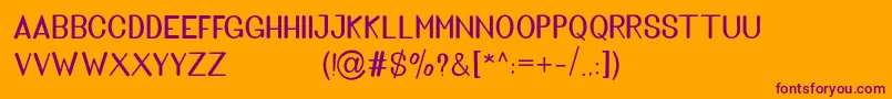 Шрифт Golden Bridge Sans – фиолетовые шрифты на оранжевом фоне