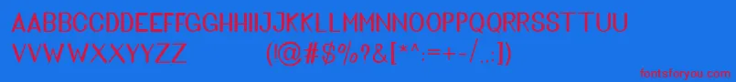 Golden Bridge Sans-Schriftart – Rote Schriften auf blauem Hintergrund
