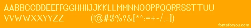 Golden Bridge Sans Font – Yellow Fonts on Orange Background