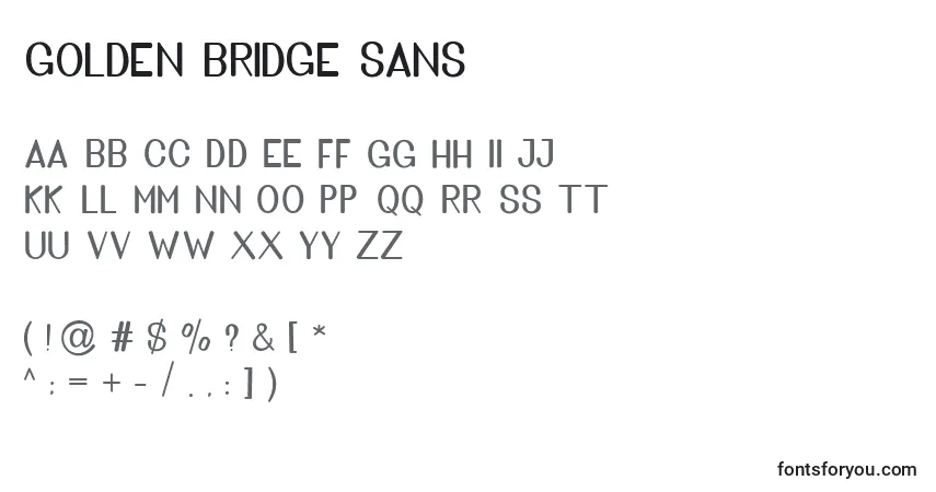 Czcionka Golden Bridge Sans (128133) – alfabet, cyfry, specjalne znaki