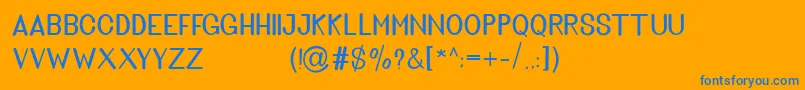 fuente Golden Bridge Sans – Fuentes Azules Sobre Fondo Naranja