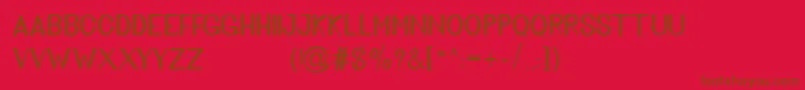 Golden Bridge Sans-Schriftart – Braune Schriften auf rotem Hintergrund