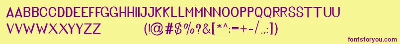 Golden Bridge Sans Font – Purple Fonts on Yellow Background