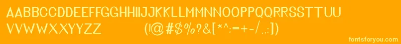 Golden Bridge Sans Font – Yellow Fonts on Orange Background