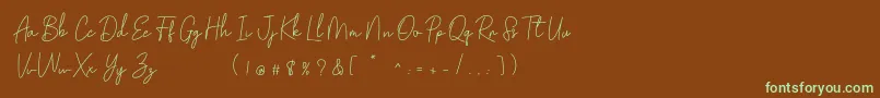 fuente Golden Bridge Script – Fuentes Verdes Sobre Fondo Marrón