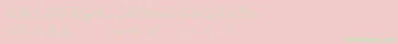 Golden Bridge Script Font – Green Fonts on Pink Background