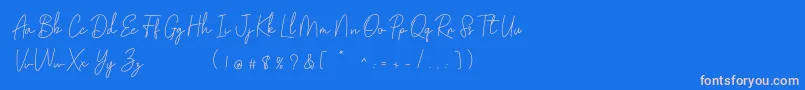 fuente Golden Bridge Script – Fuentes Rosadas Sobre Fondo Azul
