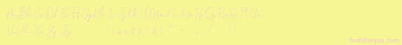 Golden Bridge Script Font – Pink Fonts on Yellow Background