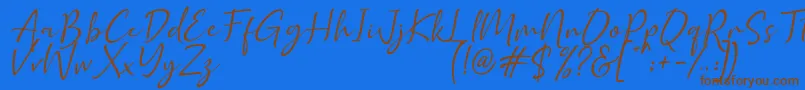 Golden Class Script-fontti – ruskeat fontit sinisellä taustalla