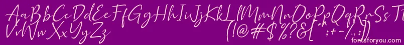 Golden Class Script Font – Pink Fonts on Purple Background