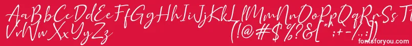 Golden Class Script Font – White Fonts on Red Background