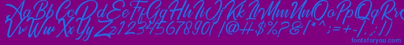 Golden Gate Font – Blue Fonts on Purple Background